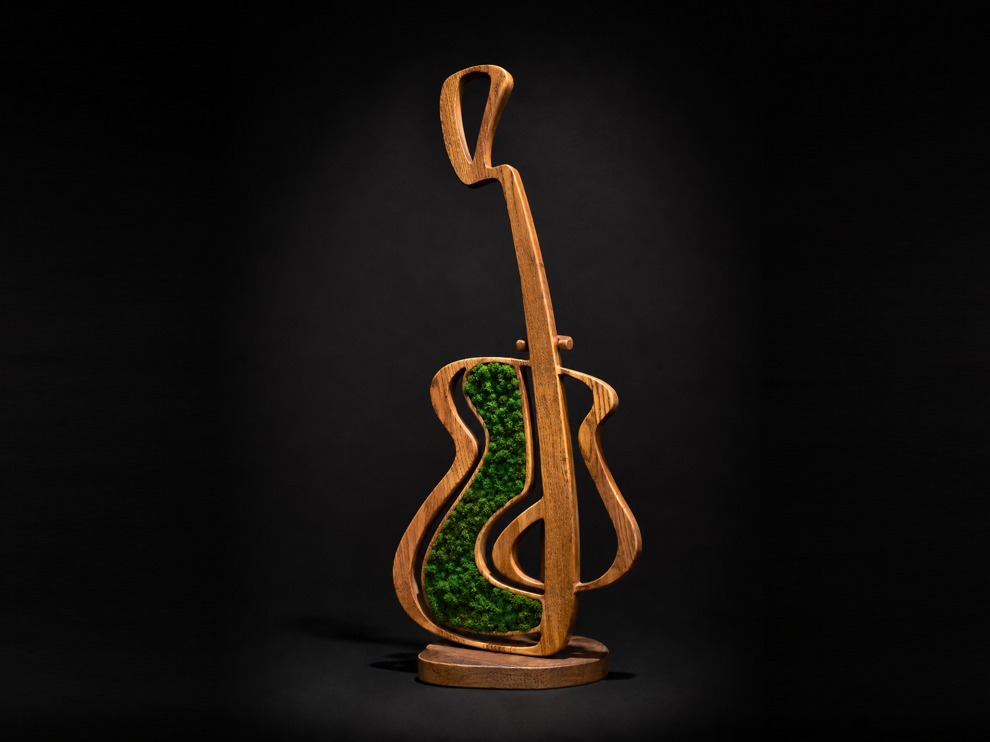 Handmade Moss Guitar Wall Art
