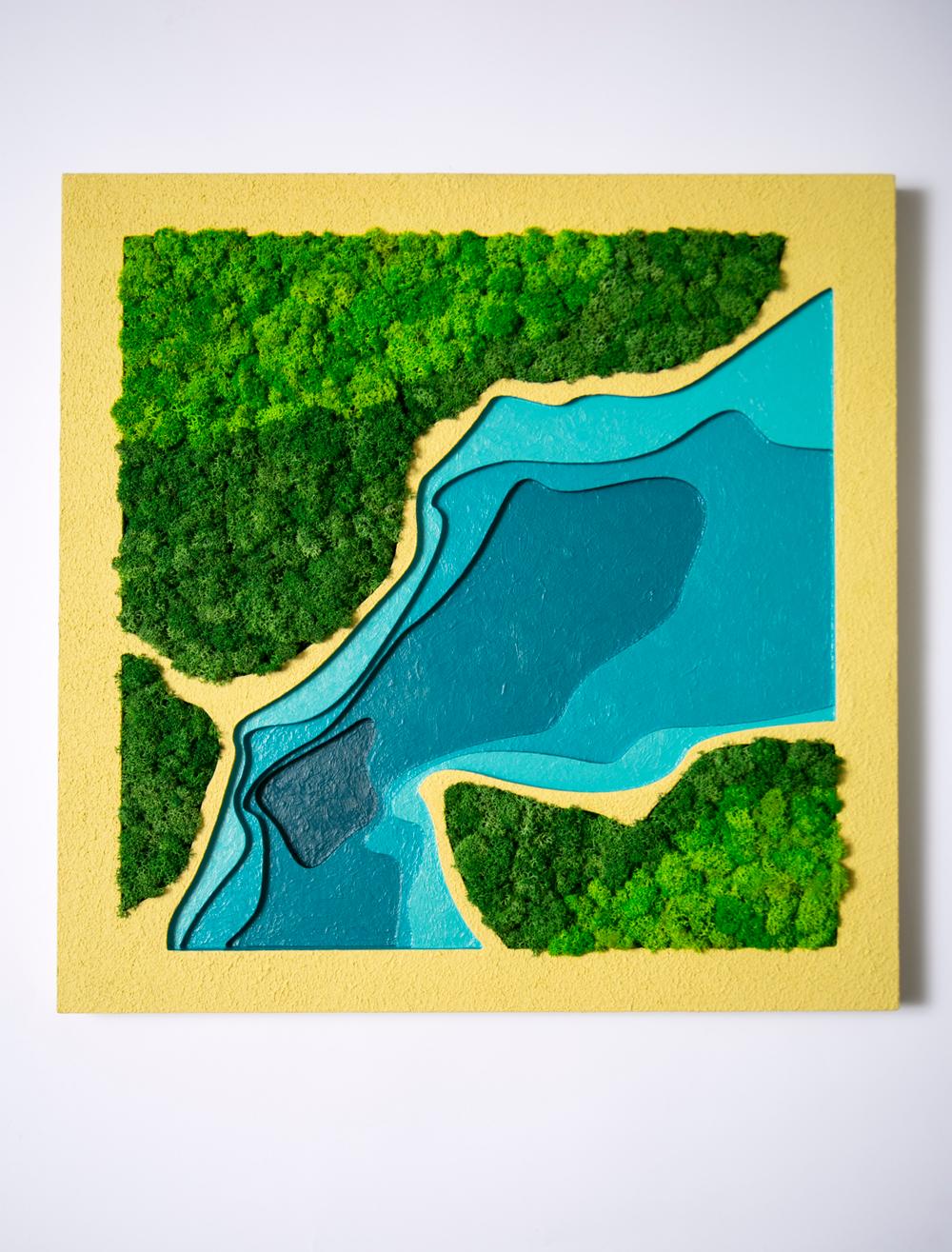 Sea - A layered landscape where land, water and preserved moss meet